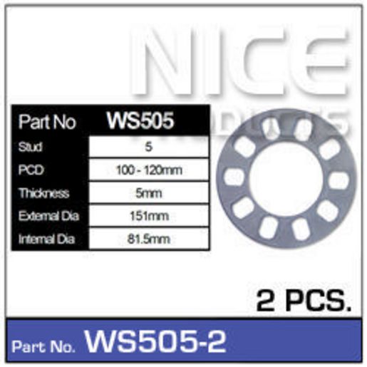 Nice Products Wheel Spacer 5x100-120mm PCD (Pair) WS505-2