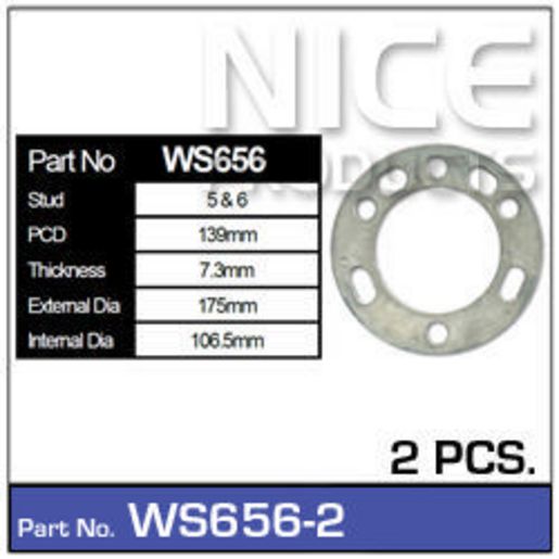 Nice Products Wheel Spacer 6x139.7mm PCD (Pair) WS656-2
