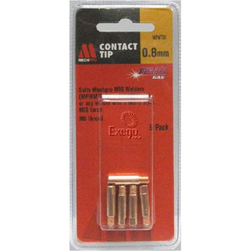 Mechpro Suits Mpwmig150/100 Mig Tip 5Pc 0.8mm MPWT08