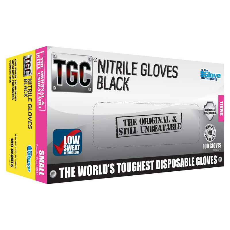 The Glove Company TGC Black Nitrile Gloves S 100 Pack
