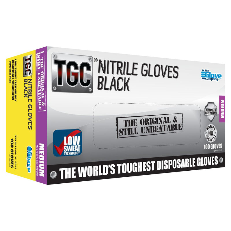 The Glove Company TGC Black Nitrile Gloves M 100 Pack