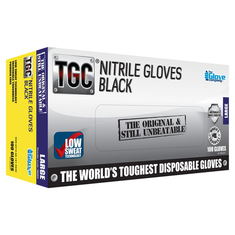 The Glove Company TGC Black Nitrile Gloves L 100 Pack
