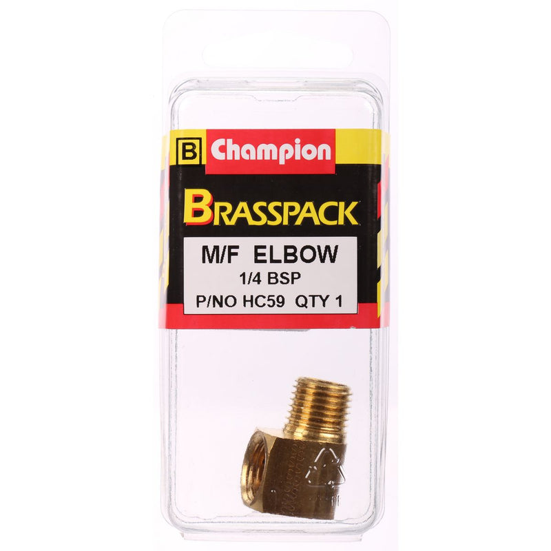 Champion Brass Male Female 90 Elbow 1/4 BSP HC59