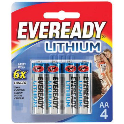 Eveready AA Battery Lithium 4Pk LE91RP4T
