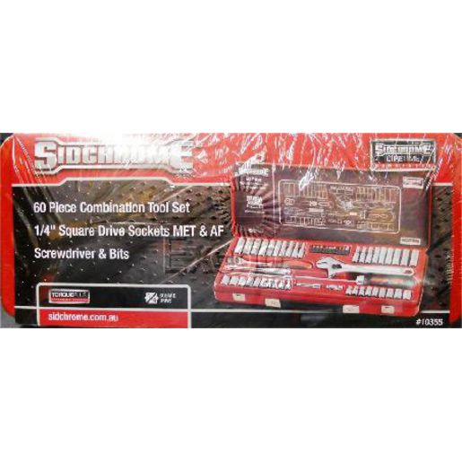 Sidchrome Socket & Tool Set 60Pc 1/4In Drive SCMT10355