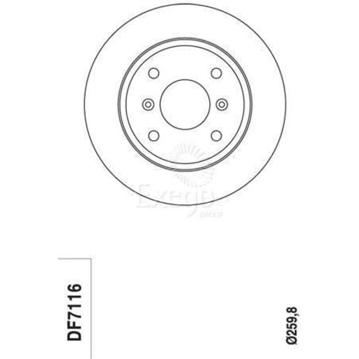 TRW Brake Rotor 259.8mm Rear DF7116S