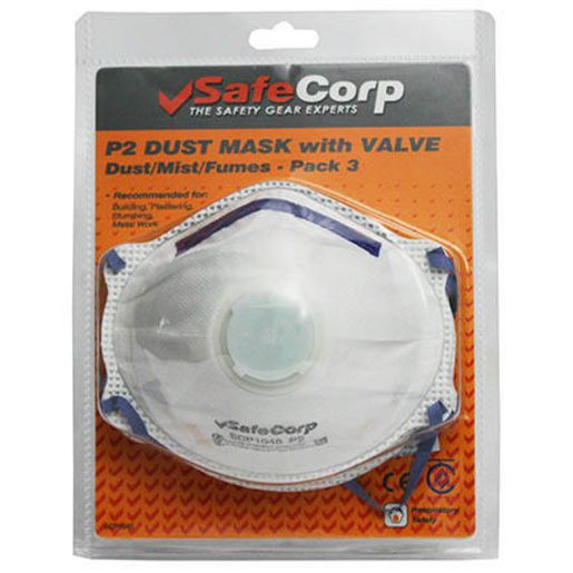 Safecorp Dust Mask With Valve 3Pk SCP1045