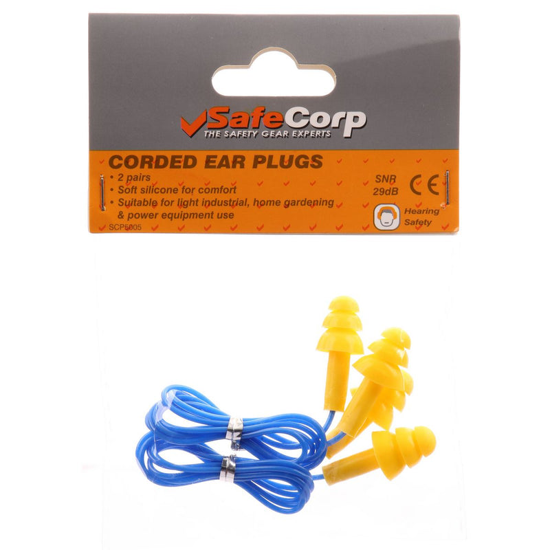 Safecorp Ear Plugs With Cord 2Pk SCP5005