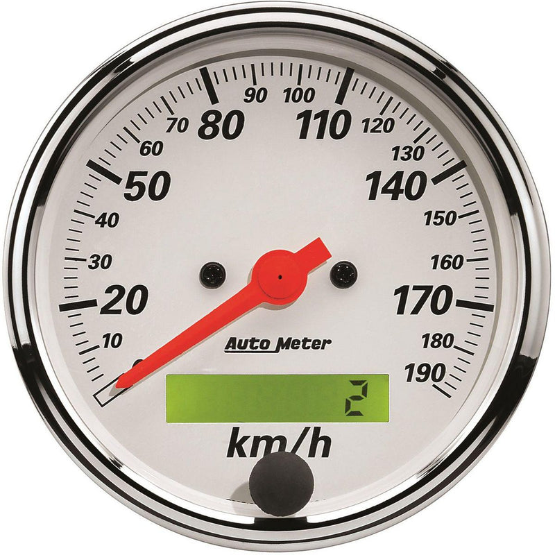 Autometer Arctic White 3-1/8in Speedometer 190KPH