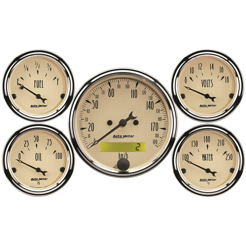 Autometer Antique Beige 5 Piece Gauge Kit AU1809-M