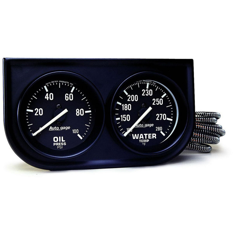 Autometer 2in 2 Gauge Console Oil Water Black AU2392