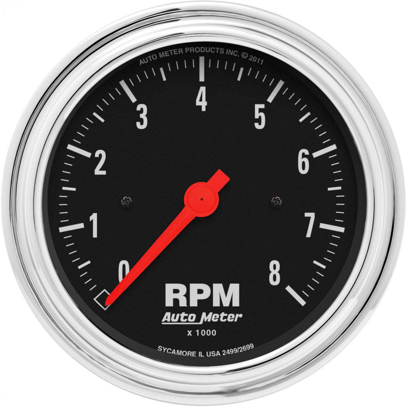Autometer Trad Chrome 3-3/8in Tachometer 8000rpm AU2499