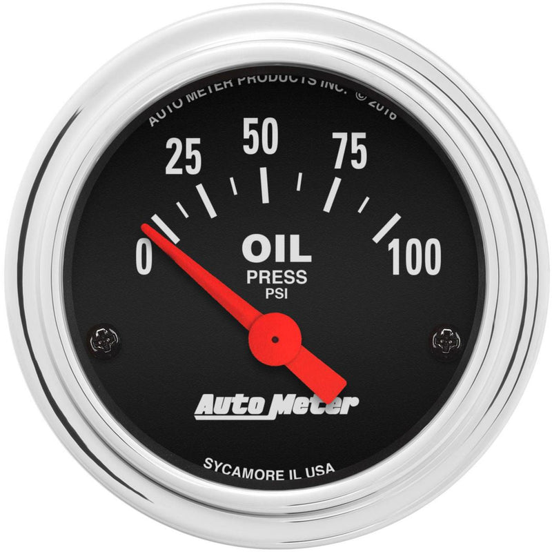 Autometer Trad Chrome 2-1/16in Oil Pressure Gauge