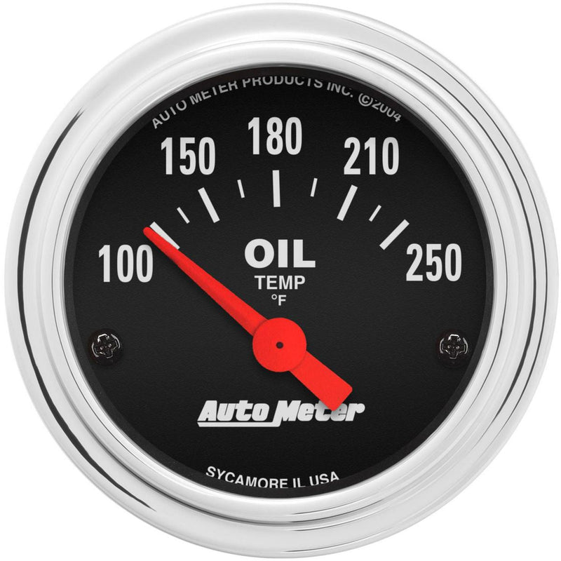 Autometer Trad Chrome 2-1/16in Oil Temp Gauge 100-250F