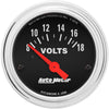 Autometer Trad Chrome 2-1/16in Voltmeter 8-18V Short