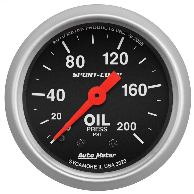 Autometer Sport-Comp 2-1/16in Oil Pressure Gauge 0-200