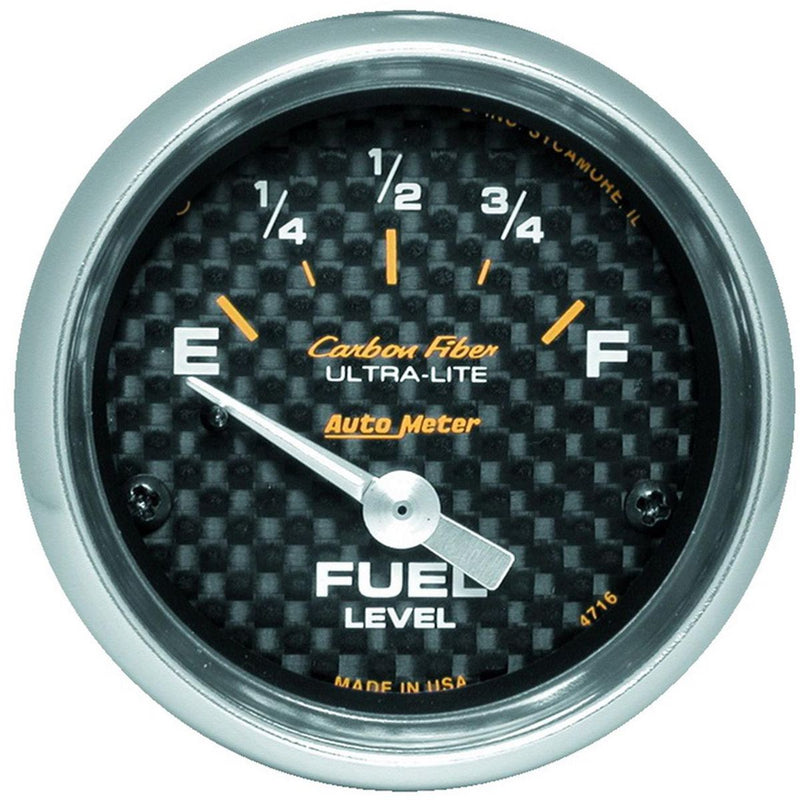 Autometer Carbon Fiber 2-1/16in Fuel Level Gauge 240-33