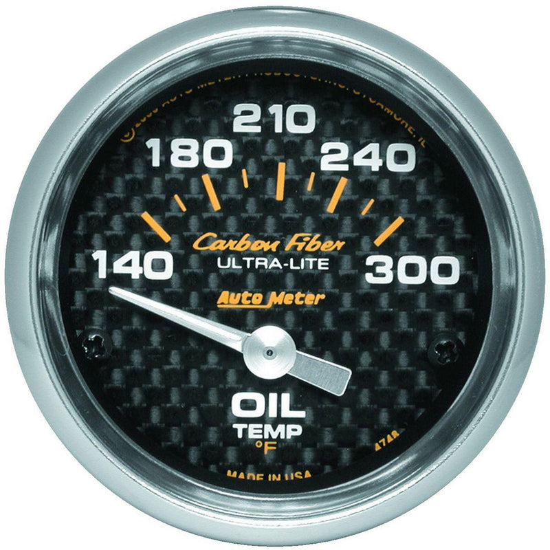 Autometer Carbon Fiber 2-1/16in Oil Temp Gauge 140-300F