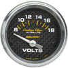 Autometer Carbon Fiber 2-1/16in Voltmeter 0-18V Short