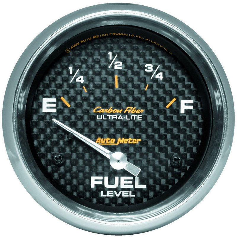 Autometer Carbon Fiber 2-5/8in Fuel Level Gauge 240-33