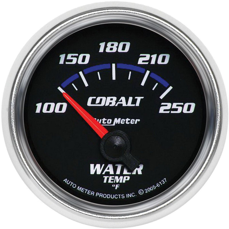 Autometer Cobalt 2-1/16in Water Temp Gauge 100-250F Short