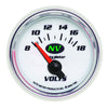 Autometer NV Series 2-1/16in Voltmeter 8-18V Short Sweep