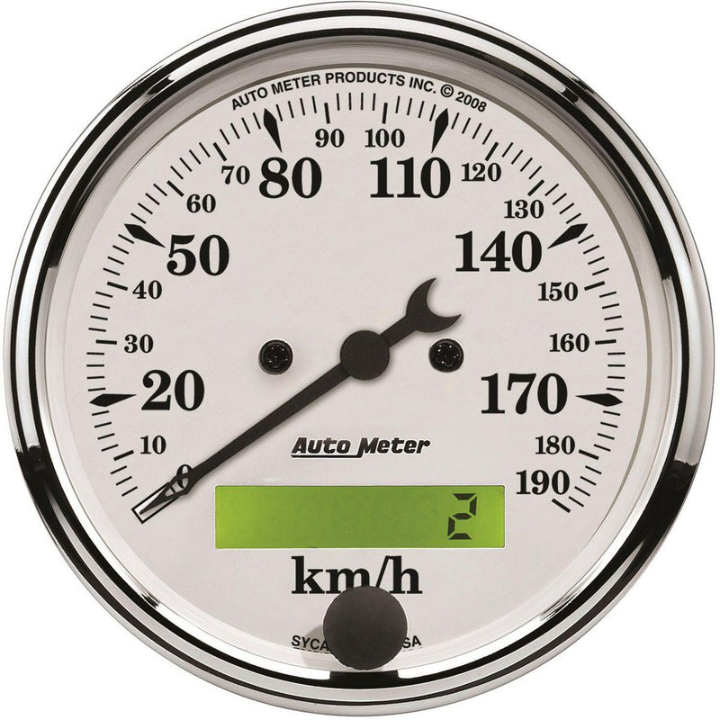 Autometer Old Tyme 3-1/8in Speedometer 190KPH AU1688-M