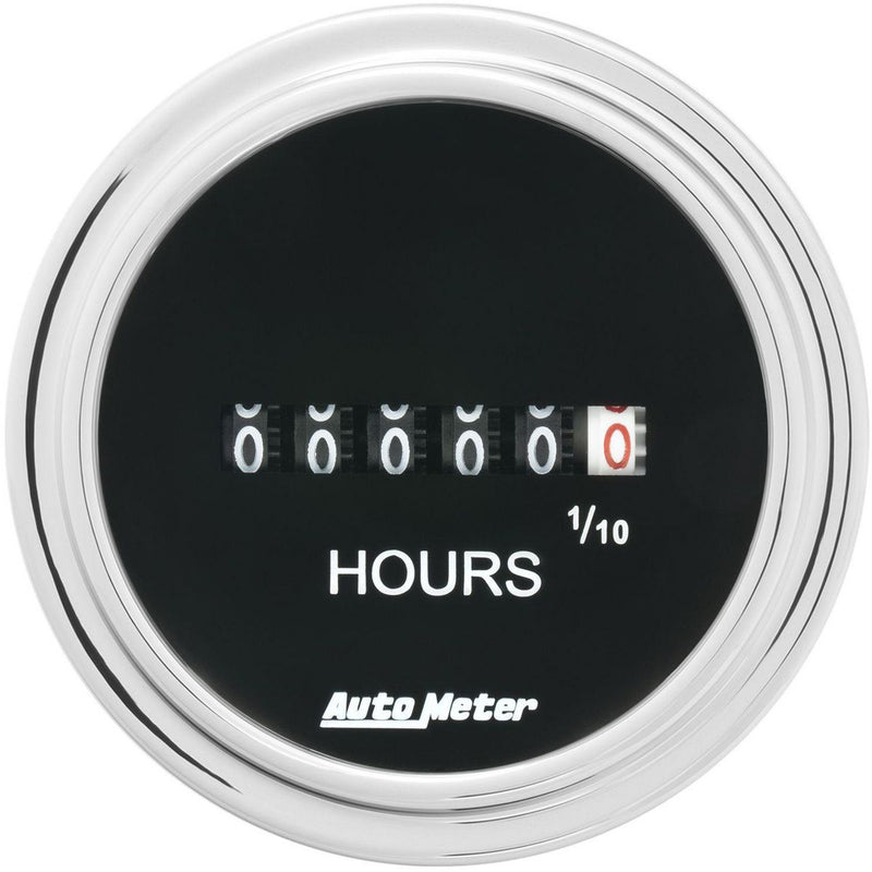 Autometer Trad Chrome 2-1/16in Hour Meter 100000 Hours