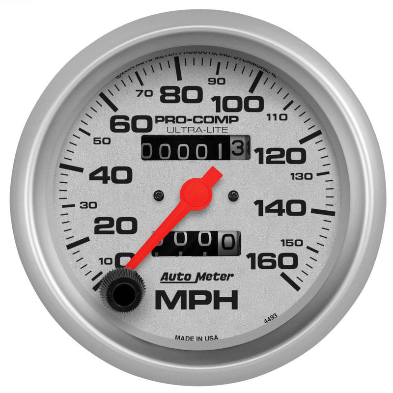 Autometer Ultra-Lite 3-3/8in Speedo Gauge 160MPH