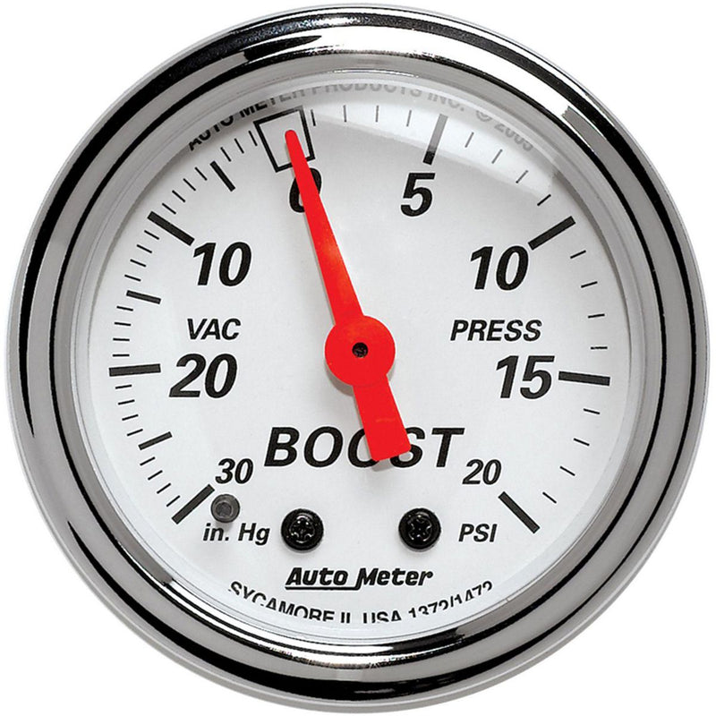 Autometer Arctic White 2-1/16in Boost Vacuum Gauge