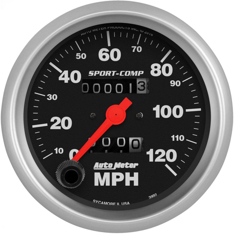 Autometer Sport-Comp 3-3/8in Speedo Gauge 120MPH