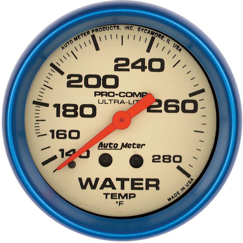 Autometer Ultra Nite 2-5/8in Water Temp Gauge 140-280F