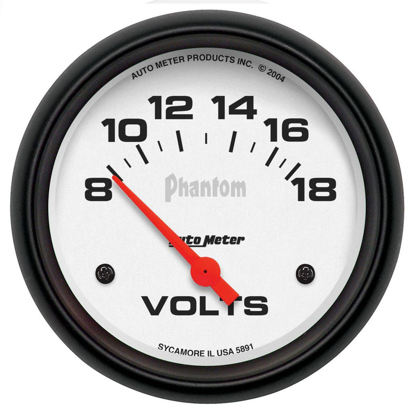 Autometer Phantom 2-5/8in Voltmeter 0-18V Short Sweep
