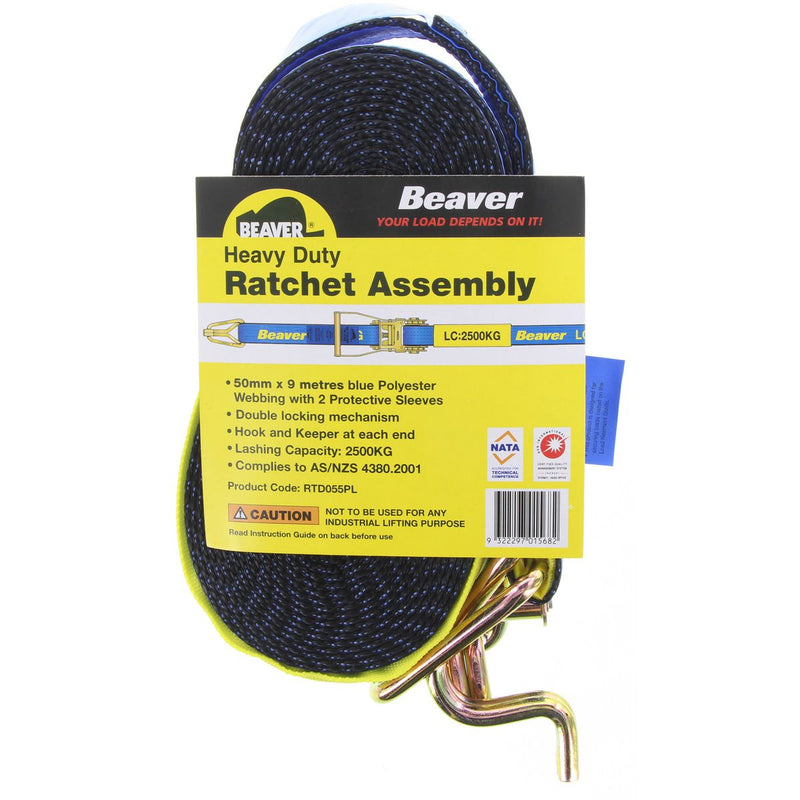 Beaver Heavy Duty Ratchet Strap 9M 2500Kg Capacity