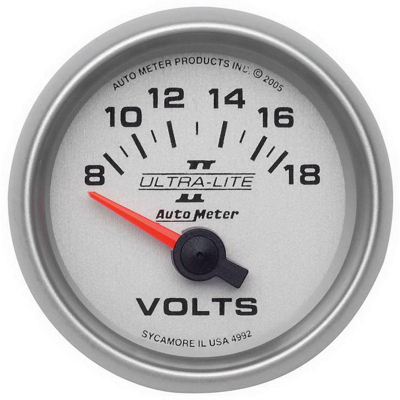 Autometer Ultra-Lite II 2-1/16in Voltmeter Gauge 8-18V