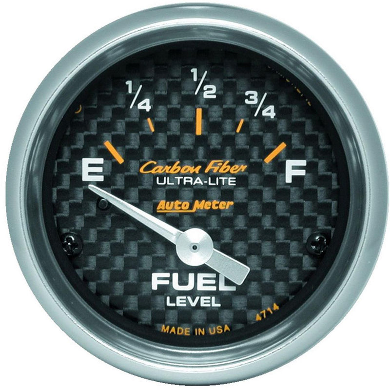 Autometer Carbon Fiber 2-1/16in Fuel Level Gauge 0-90