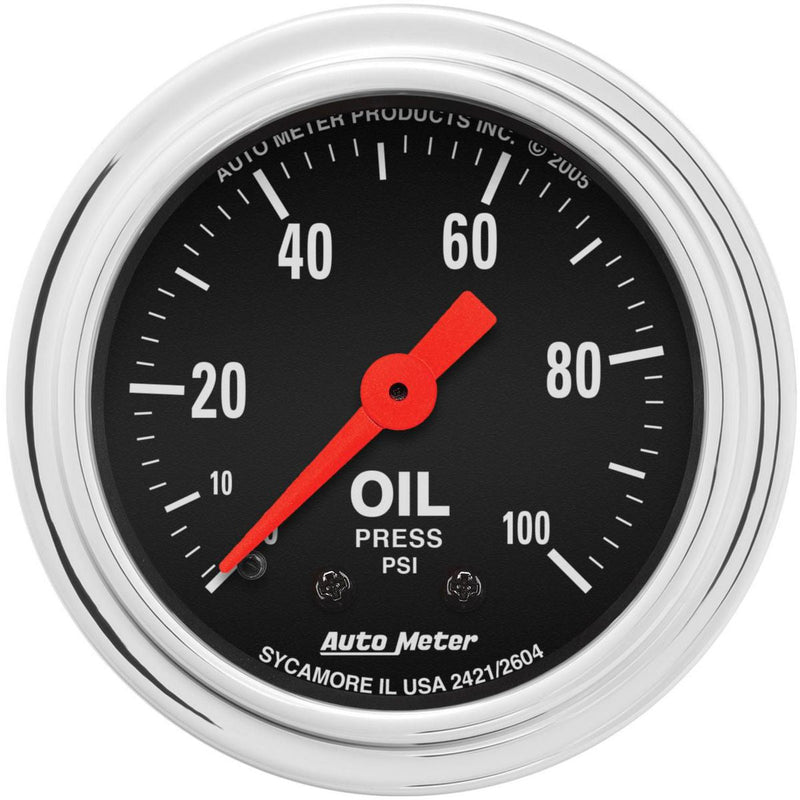 Autometer Trad Chrome 2-1/16in Oil Pressure Gauge