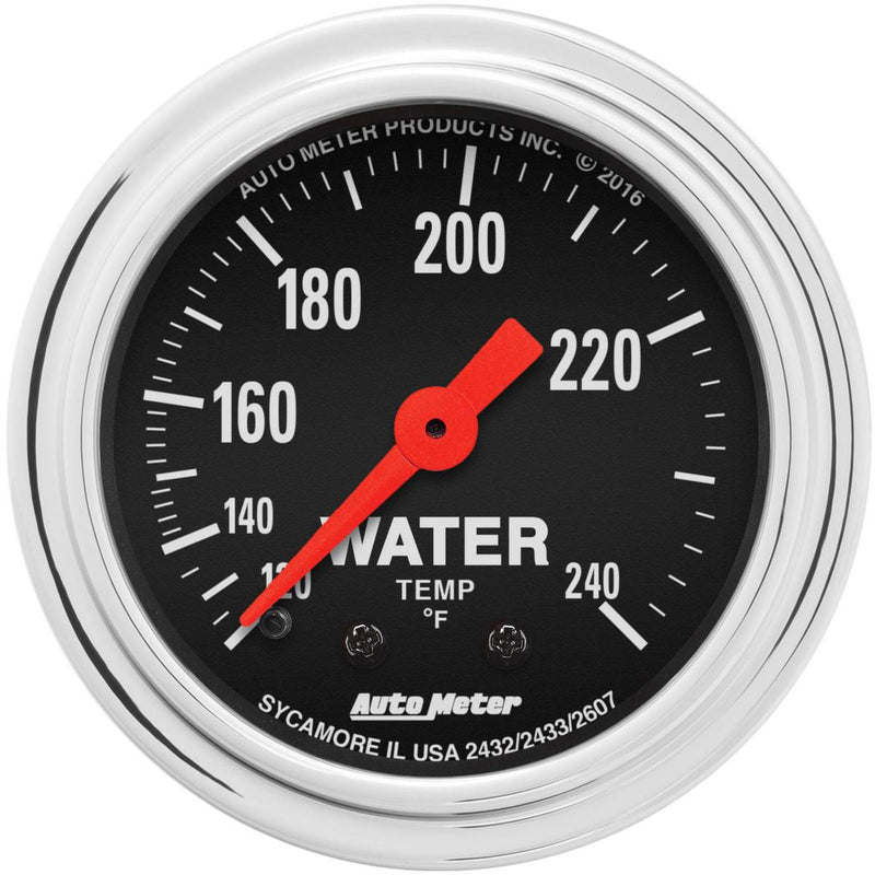 Autometer Trad Chrome 2-1/16in Water Temp Gauge 120-240F