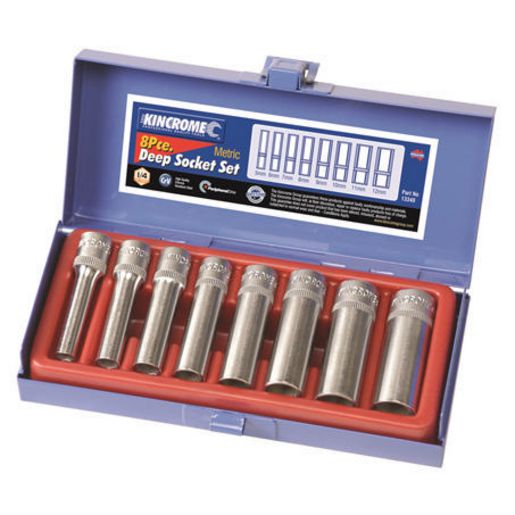 Kincrome Deep Impact Socket Set 8Pc 1/4In Drive Metric