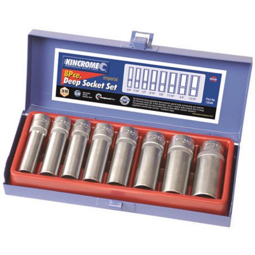 Kincrome Deep Socket Set 8Pc 3/8In Drive Af 13540