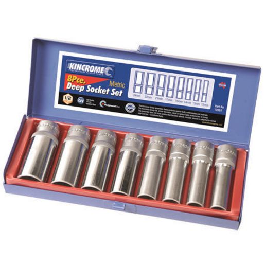 Kincrome Deep Socket Set 8Pc 1/2In Drive Metric 13551