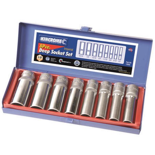 Kincrome Deep Socket Set 8Pc 1/2In Drive Af 13552