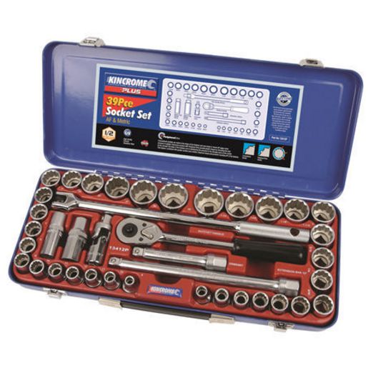 Kincrome Socket Set 39Pc 1/2In Drive Metric / Af 13412P