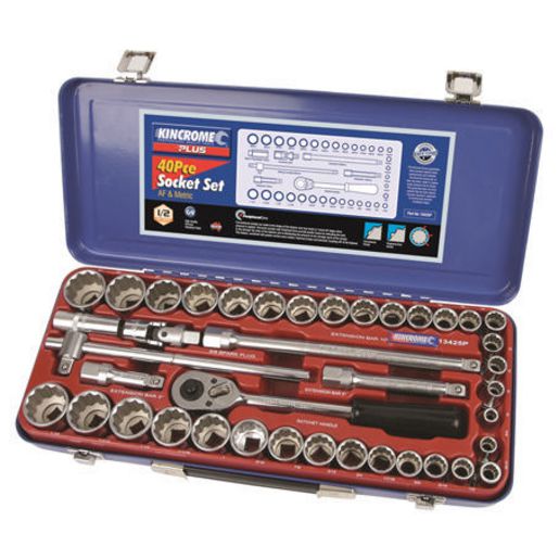 Kincrome Socket Set 40Pc 1/2In Drive Metric / Af 13425P