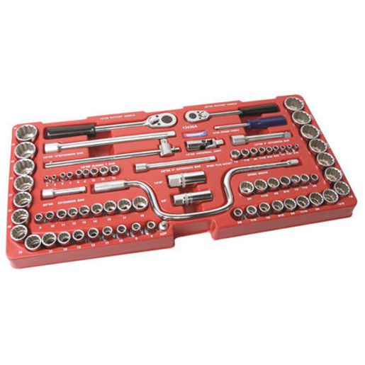 Kincrome Socket Set In Red Pcv Tray 78Pc 13436A