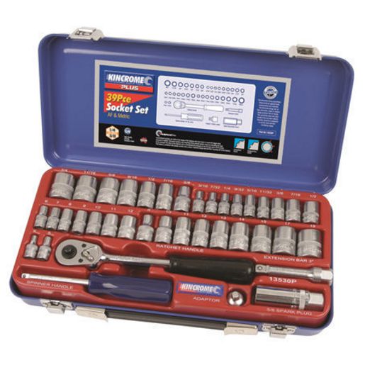 Kincrome Socket Set 39Pc 1/4In & 3/8In Drive 13530P