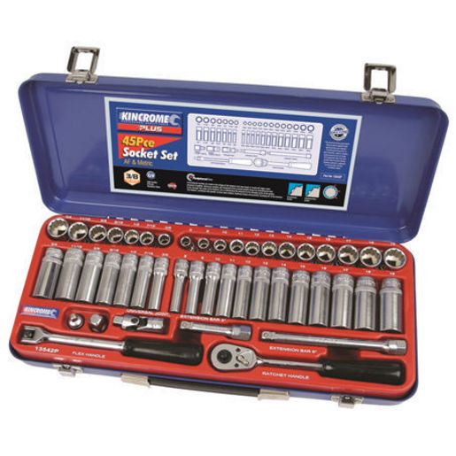 Kincrome Socket Set 45Pc 3/8In Drive Metric / Af 13542P