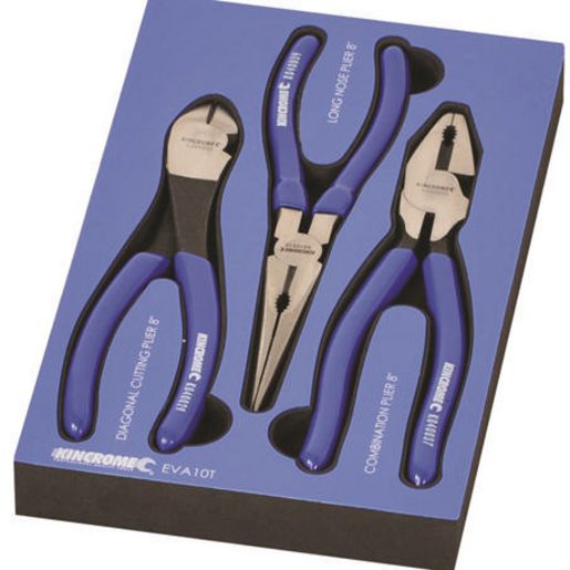 Kincrome Pliers Set With Eva Tray 3Pc EVA10T