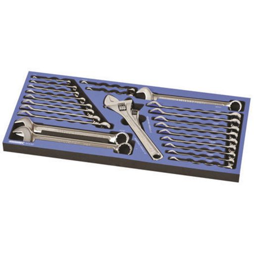 Kincrome Eva Tray Adjustable Wrench & Spanner Set 24Pc