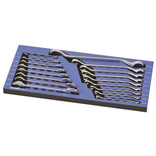 Kincrome Double Ring & Open End Spanner Set 17Pc Metric